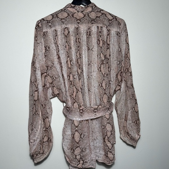 Zimmermann Snake Print Blouse in Beige and Brown size - Picture 12 of 16